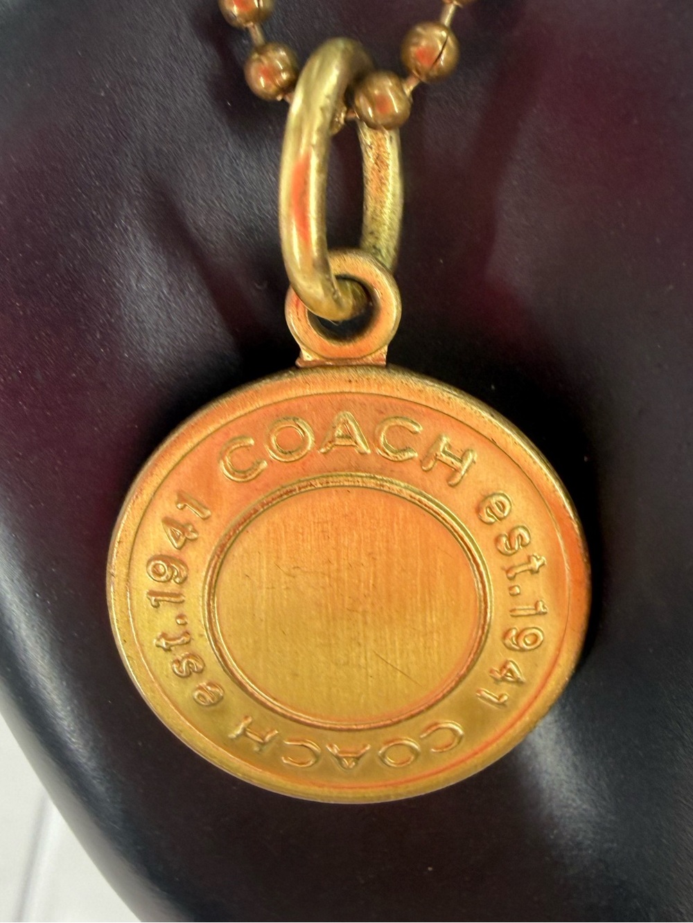 Coach Gold Round Bag Tag - Picture 3 of 11